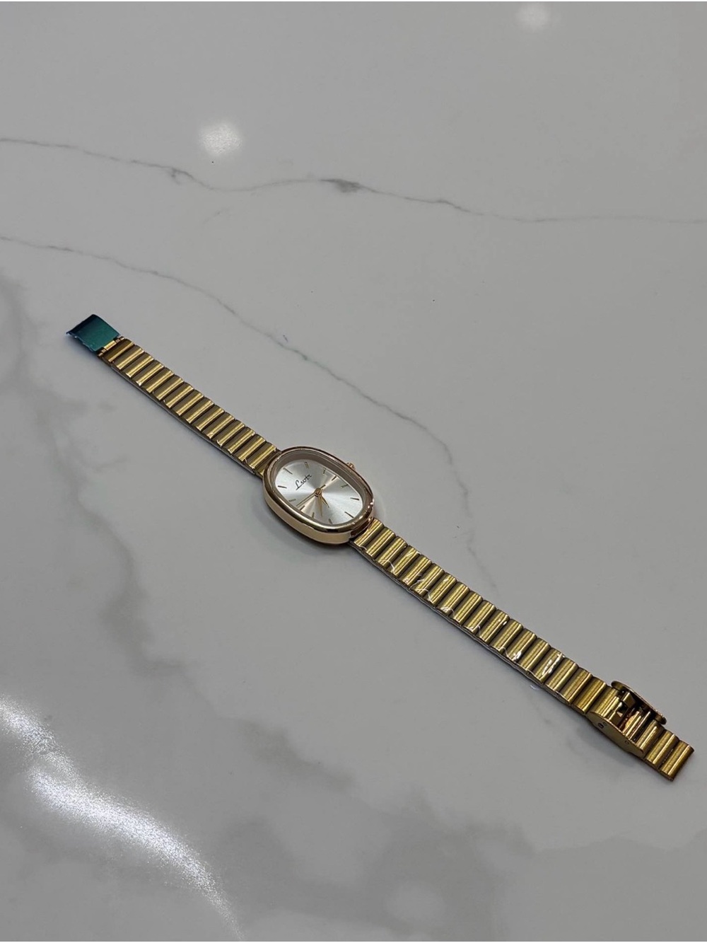 Gold Tone Oval Bracelet Watch - Classic Minimalist - Picture 2 of 3